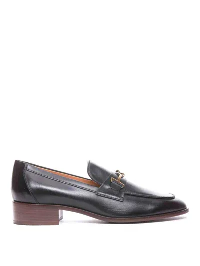 Tod's Leather Loafers In Black