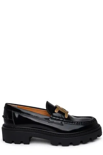 Tod's Moccasin With Chain In Black