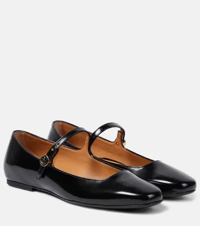 Tod's Patent Leather Mary Jane Flats In Black