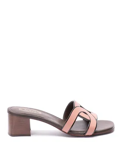 Tod's Leather Sandal In Light Purple