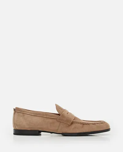 Tod's Suede Loafers In Brown