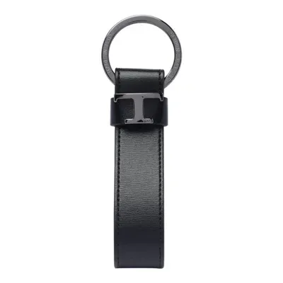 Tod's T- Logo Keyring In Black