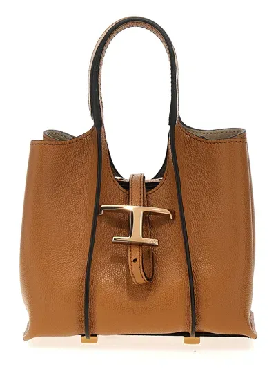 Tod's T Micro Hand Bags In Brown