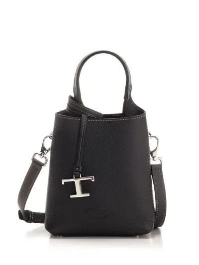 Tod's T Timeless Handbag In Black