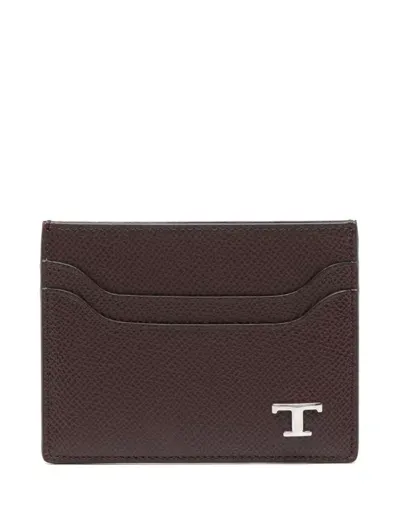 Tod's T Timeless-logo Card Holder In Brown