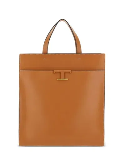 Tod's T Timeless Tote Bag In Brown