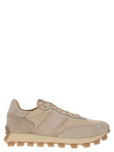 Tod's 1t - Nubuck And Leather Trainers In Beige