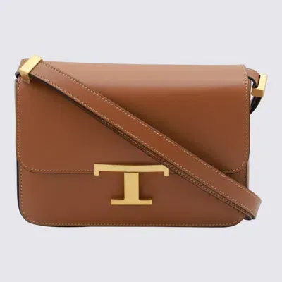 Tod's Brown Leather Crossbody Bag In Kenia Scuro