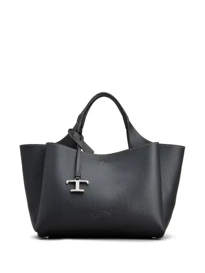 Tod's Micro Leather Hand Bag In Black