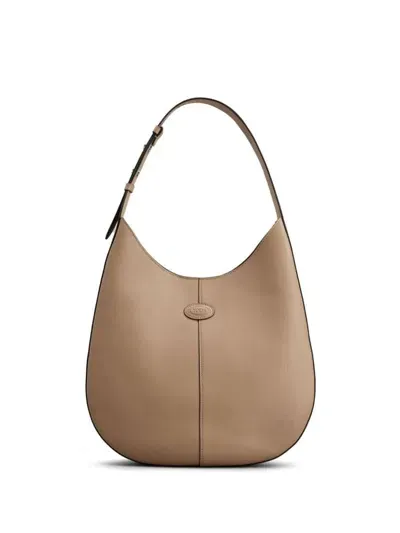 Tod's Di Bag Small Leather Shoulder Bag In Beige