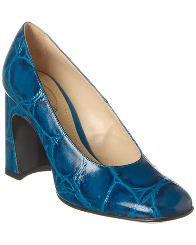 Tod's Croc-effect Leather Pumps In Blue