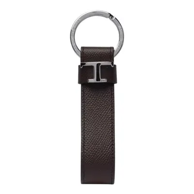 Tod's Logo Keyring In Brown