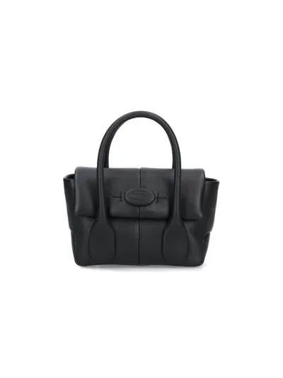 Tod's Mini Di Foldover Tote Bag In Black