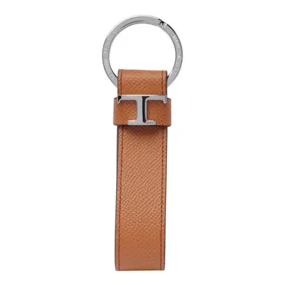 Tod's Logo Keyring In Brown