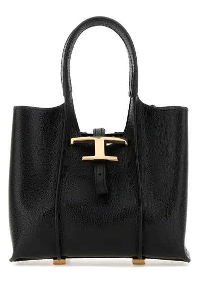 Tod's Micro Tsb Shopping Leather Bag In Black