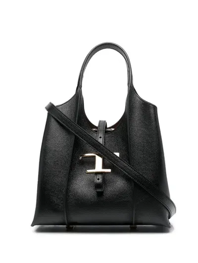 Tod's Borsa Tote Timeless Con Placca Logo In Nero