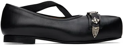 Toga Black Polido Ballerina Flats In Aj1343 Black