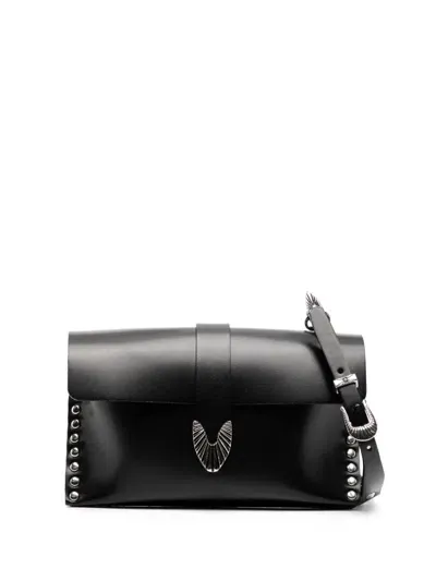 Toga Leather Chain Bag In Schwarz