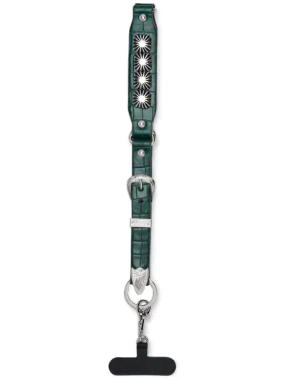 Toga Leather Phone Strap In Green