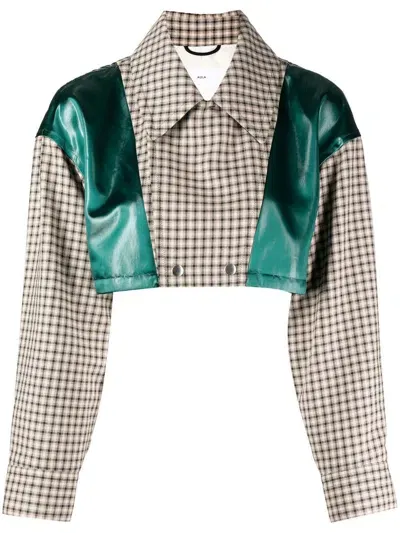 Toga Panelled Cropped Jacket In Green