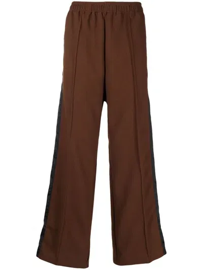 Toga Virilis Side-stripe Straight-leg Trousers In Brown