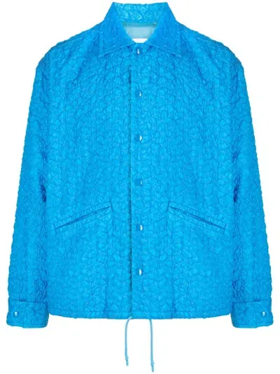 Toga Virilis Textured Shirt Jacket In Blue