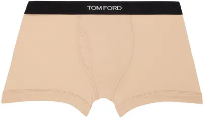 Tom Ford Beige Cotton Boxer Briefs In Nude 1