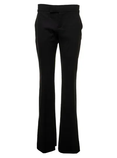 Tom Ford Black Flared Trousers In Grain De Poudre  Woman