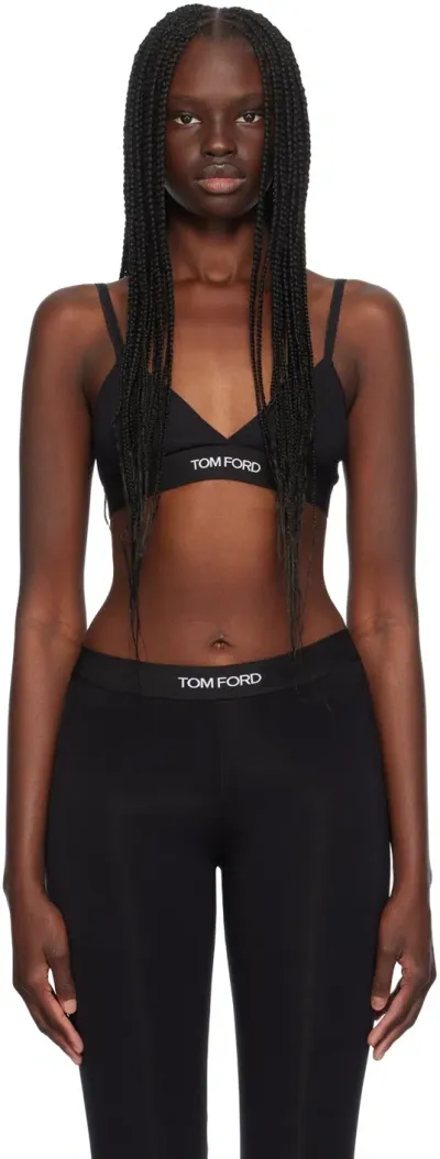 Tom Ford Black Modal Signature Bra In Brown