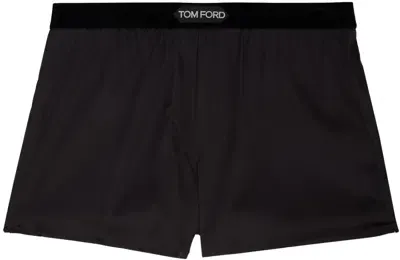 Tom Ford Black Patch Boxers In Dark Brown