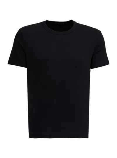 Tom Ford Black Stretch Cotton Crew Neck T-shirt