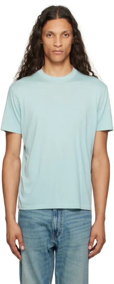 Tom Ford Blue Crewneck T-shirt In Light Aqua