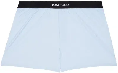 Tom Ford Blue Jacquard Logo Boxers In Light Blue