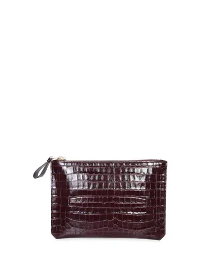 Tom Ford Buckley Small Croco Bordeaux Clutch