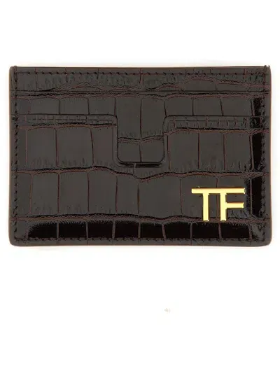 Tom Ford Card Holder With Logo In Brown