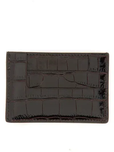 Tom Ford Card Holder With Logo In Brown