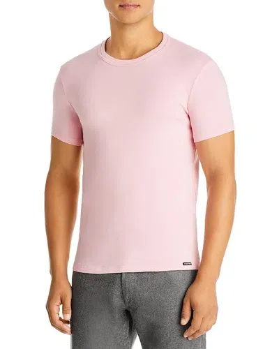 Tom Ford Cotton Blend Crewneck Tee In Rosa Paste