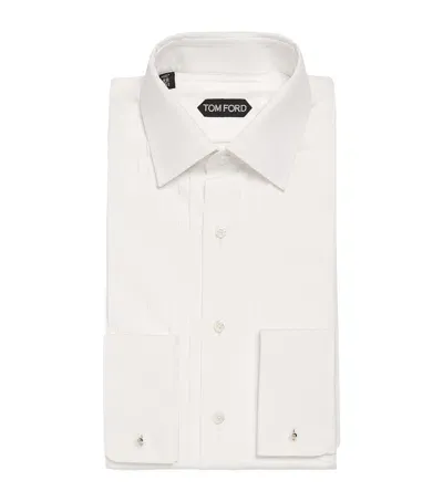 Tom Ford Cotton Pleated-front Evening Shirt In White