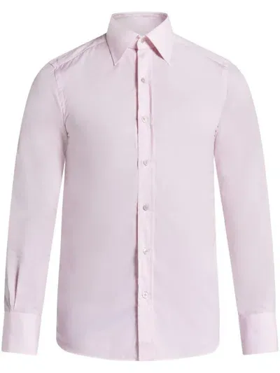 Tom Ford Cotton Poplin Shirt In Pink