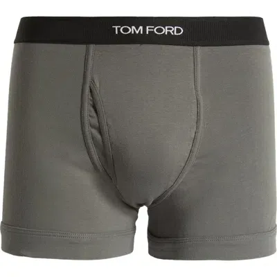 Tom Ford Cotton Stretch Jersey Boxer Briefs In Slate