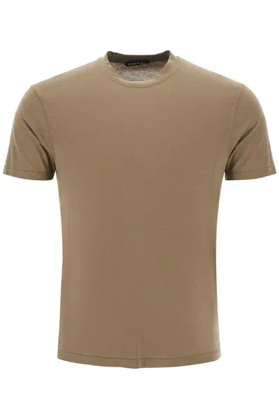 Tom Ford Cottono And Lyocell T-shirt In Neutrals