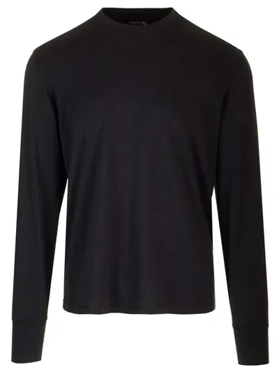 Tom Ford Long Sleeve T-shirt In Black