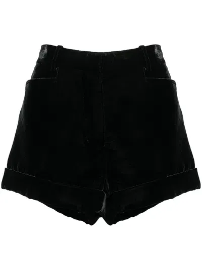 Tom Ford Crushed Velvet Shorts In Black