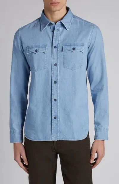 Tom Ford Denim Western Shirt In Pale Blue