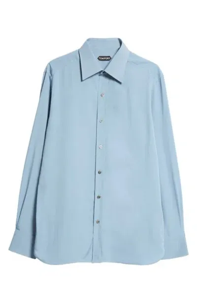 Tom Ford Fluid Parachute Slim Fit Button-up Shirt In Hb555 Avian Blue