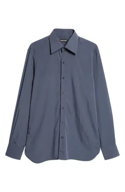 Tom Ford Fluid Parachute Slim Fit Button-up Shirt In Washed Indigo