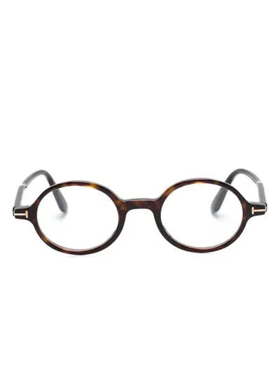 Tom Ford Ft5975b Brille Mit Rundem Gestell In Braun