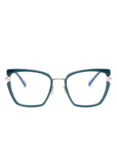 Tom Ford Ft5984b Cat-eye Glasses In Green