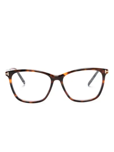 Tom Ford Eckige Ft5989b Brille In Braun