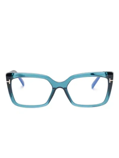 Tom Ford Eckige Ft5991b Brille In Blau